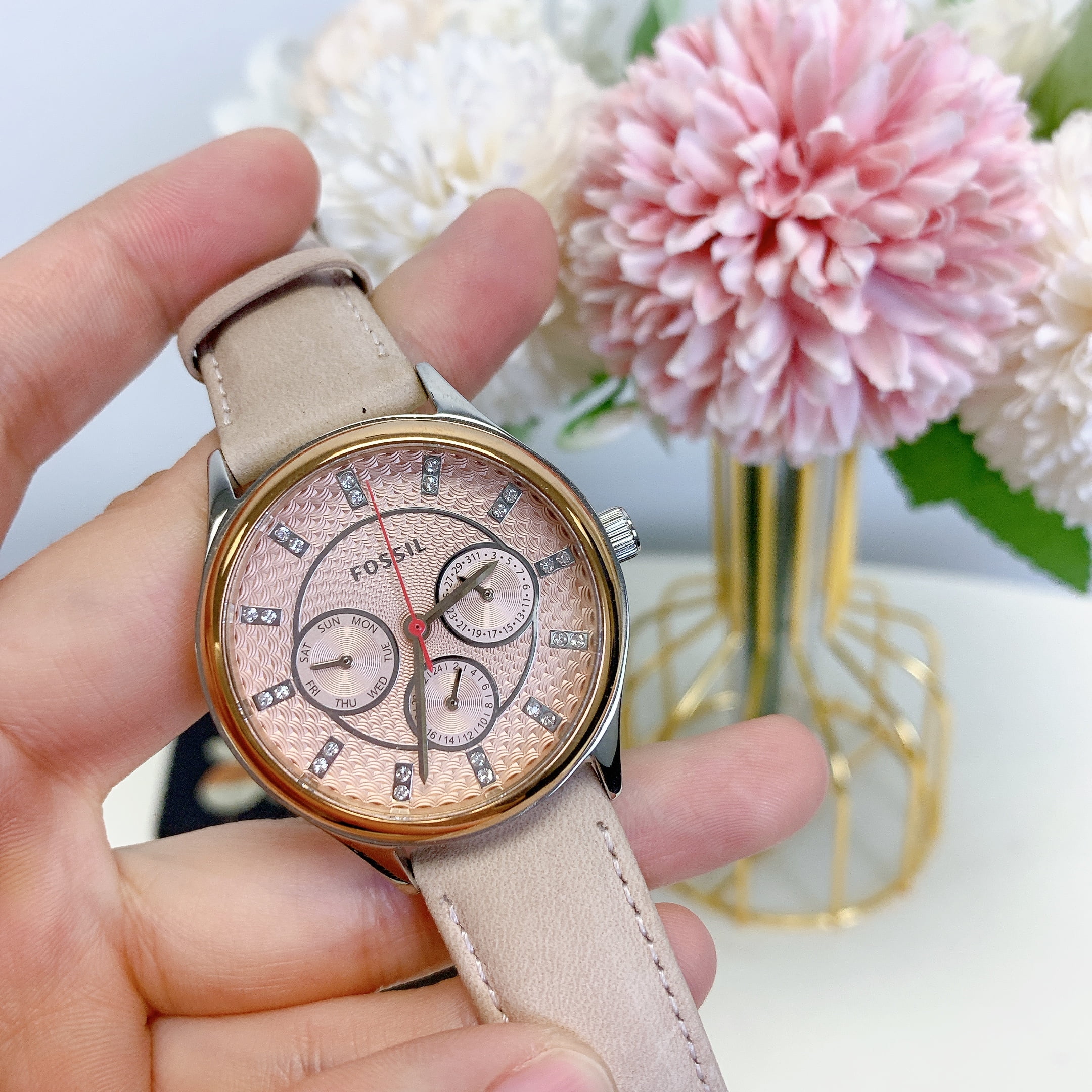 Fossil BQ3852 Kerrigan Three-Hand Gold-Tone Stainless Steel