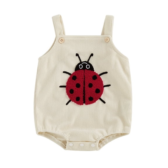 Bainana Soft Romper For Boys Girls Baby Cartoon Print Sleeveless Suspender Overalss Jumpsuit Fashion Adorable Baby Kids Newborn Daily Wear Bodysuit Beige Size 6-12 Months