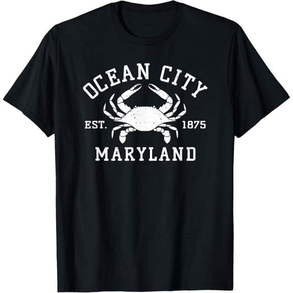 Ocean City Maryland Crab Souvenir Retro Throwback Men Women T-Shirt