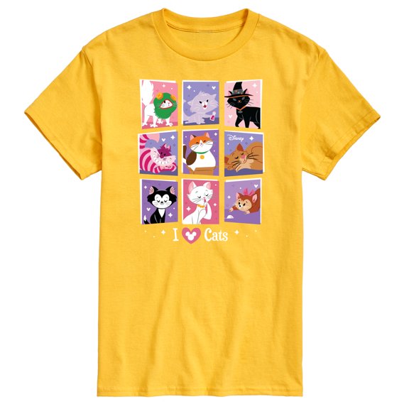 Disney Classics - Cats & Dogs - Grid Of Assorted Cats - Men's Short Sleeve Graphic T-Shirt