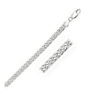 Iconic Jewels D104444-22 5.8 mm 14k White Gold Solid Miami Cuban Chain - Size 22 in.