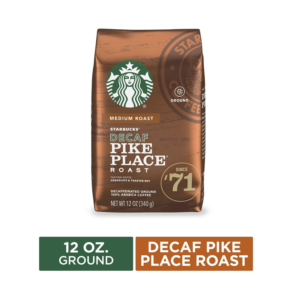 Starbucks Decaf Ground Coffee — Pike Place Roast — 100 Arabica — 1 bag