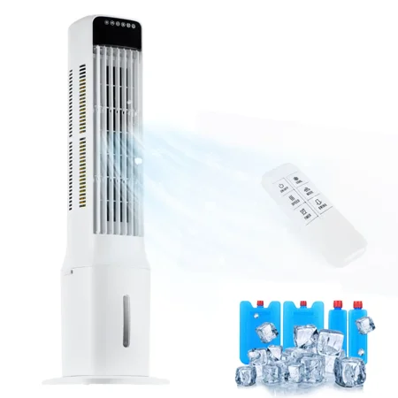 Windowless Portable Air Conditioner, 40" Evaporative Air Cooler with Remote, Tower Cooling Fan that Blow Cold Air for Bedroom, Swamp Cooler , 24H Timer