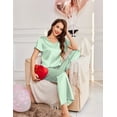 thumbnail image 2 of Ekouaer Pajamas Short Sleeve Lounge Sets 2 Pieces Pj Long Sets, 2 of 5