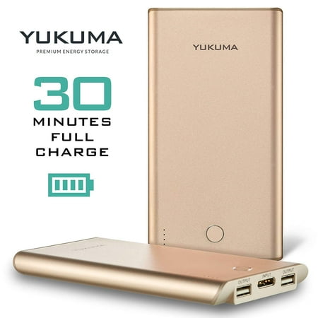 Yukuma Power Bank - Patented Technology Full Recharge in 30 Minutes - 10000 mAH - Portable Charger External Batteries For Phones, Tablets, Cameras [German Engineered] (FCC, CE Certified)