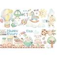 thumbnail image 5 of A set of animal wall stickers with hot air balloon, clouds, sun - wall decoration for children's room, baby room, living room, 5 of 5