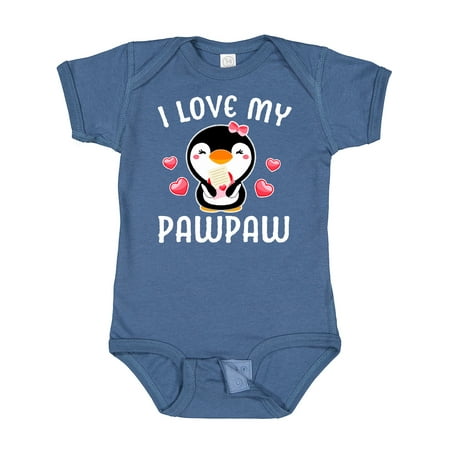 

Inktastic I Love My Pawpaw with Cute Penguin and Hearts Girls Baby Bodysuit