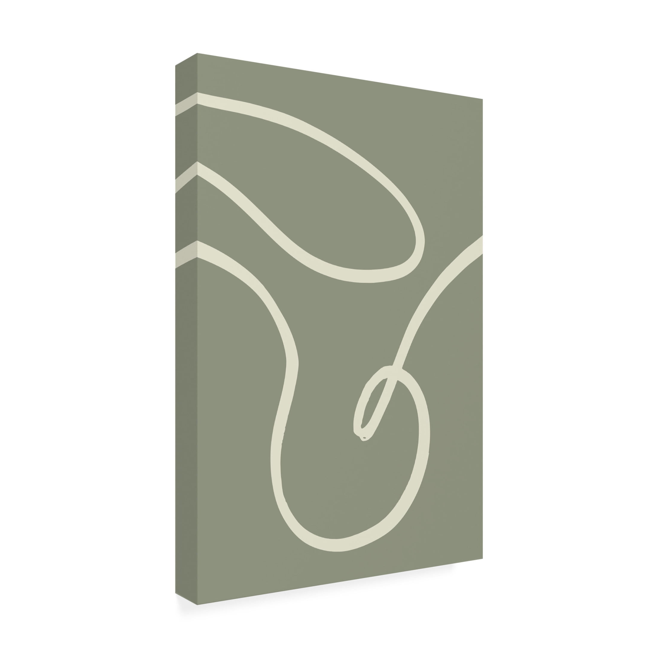 Canvas Wall Art - Pictufy Studio 'Green Line 03' Wall Art for Living Room, Bedroom, or Office Décor by Trademark Fine Art - 30 x 47 Inches