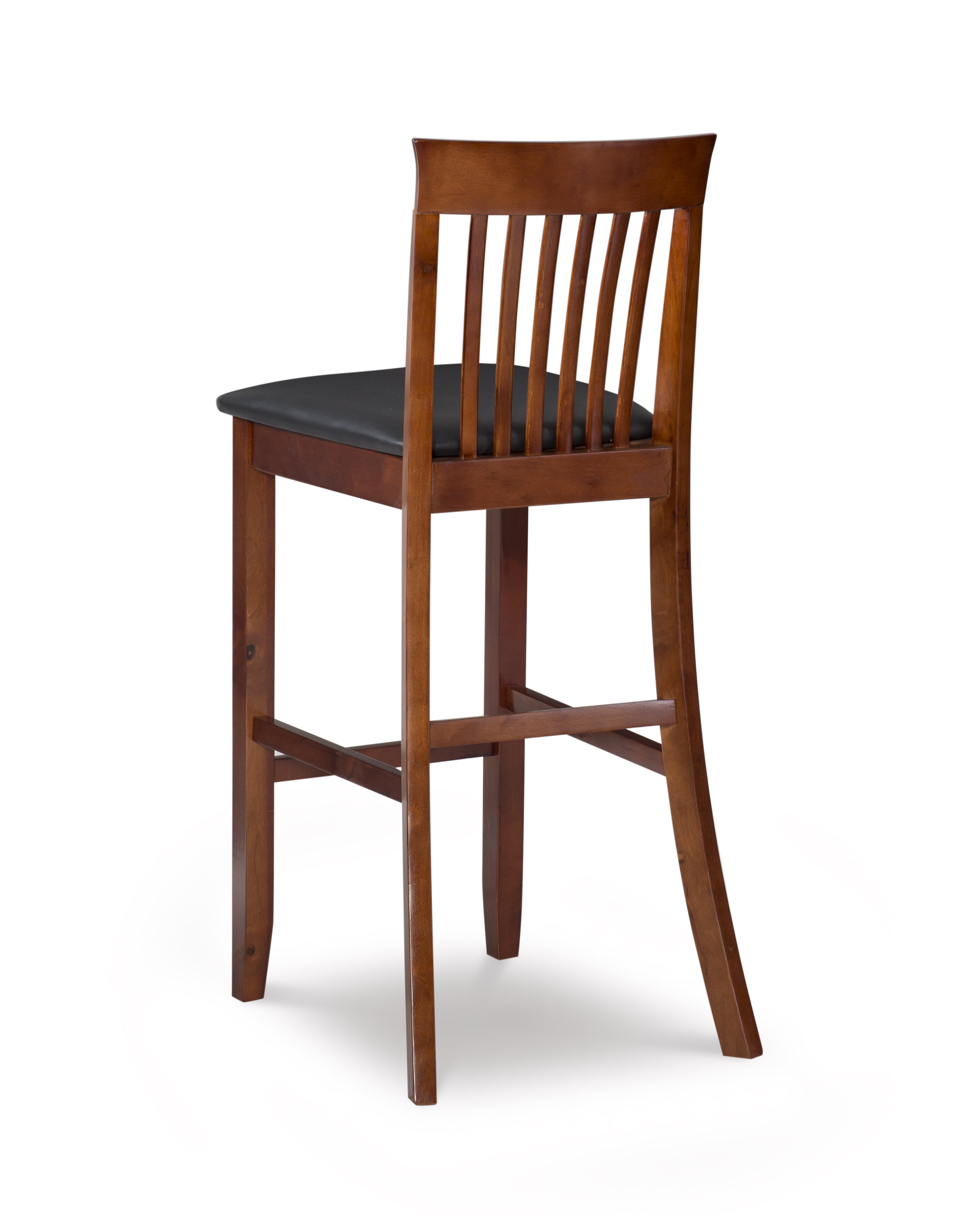 Linon Triena Wood Craftsman 31" Mission Back Faux Leather Bar Stool in Cherry