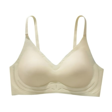 

Fabiurt Women s Bra Ladies Yoga Sports Brassiere Deep V Neck Vest Bralette Wireless Seamless Bra White