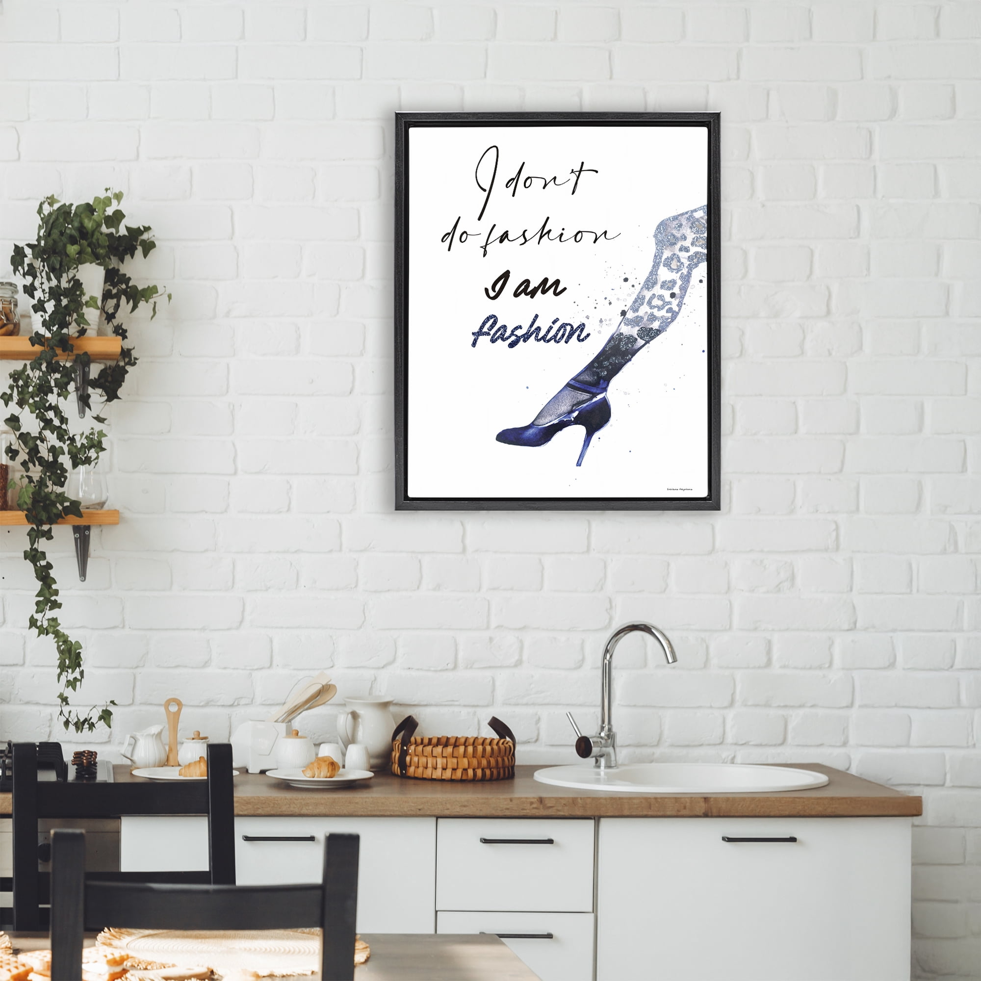 Stupell Industries Trendy I Am Fashion Black Framed Floater Canvas Wall Art, design by Svetlana Aleynikova