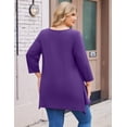 thumbnail image 2 of Zeagoo Plus Size Blouses for Women 3/4 Sleeve Shirts Crewneck Tunic Tops Loose Fit Spring Summer Casual Lady Clothes, 2 of 5