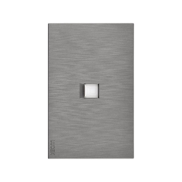 Placa Con 2 Apagadores De Escalera Y 1 Contacto Lucek Flat plateado