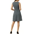 thumbnail image 3 of INSPIRE CHIC Vestido sin mangas de corte ajustado y acampanado de cuadros houndstooth por encima de la rodilla XS azul marino, 3 of 6