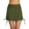 thumbnail image 3 of Women's Drawstring Ruched Swim Skirt with Panty Swimsuit Bottom for Women, 3 of 8