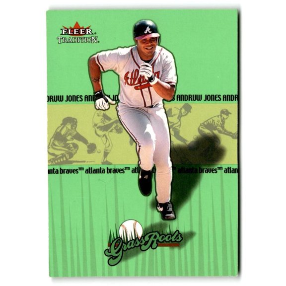 2002 Fleer Tradition Update Grass Roots #U3 Andruw Jones Atlanta Braves Baseball Card Atlanta Braves MLB BASEBALL Trading Card