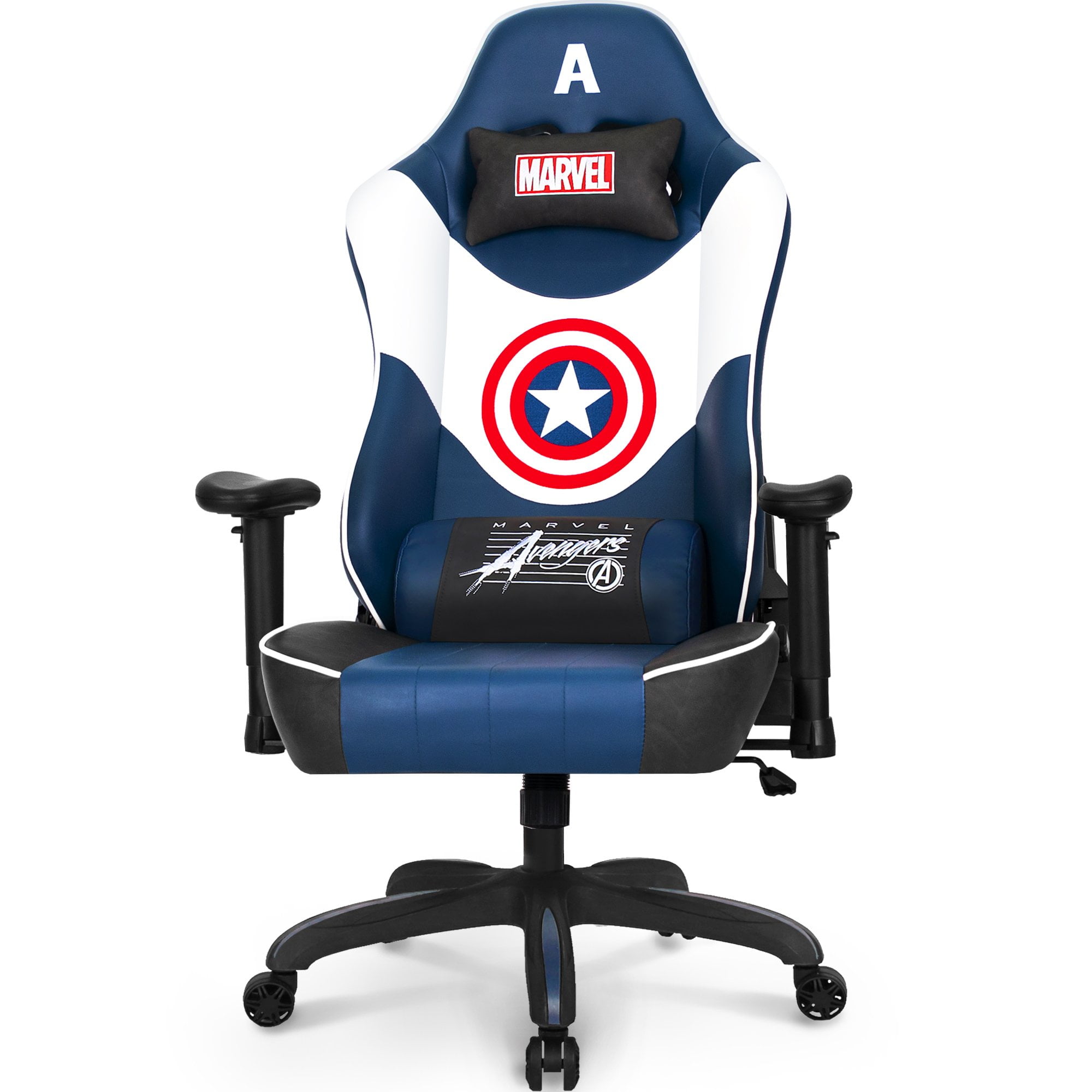NEO CHAIR Licensed Marvel Multi-Use Stool w/Wheel 1 Year Warranty Video Game Stool Gaming Chair Stool Footstool Simple Chair Footrest Meeting Chair Swivel Height Adjustable Black Panter