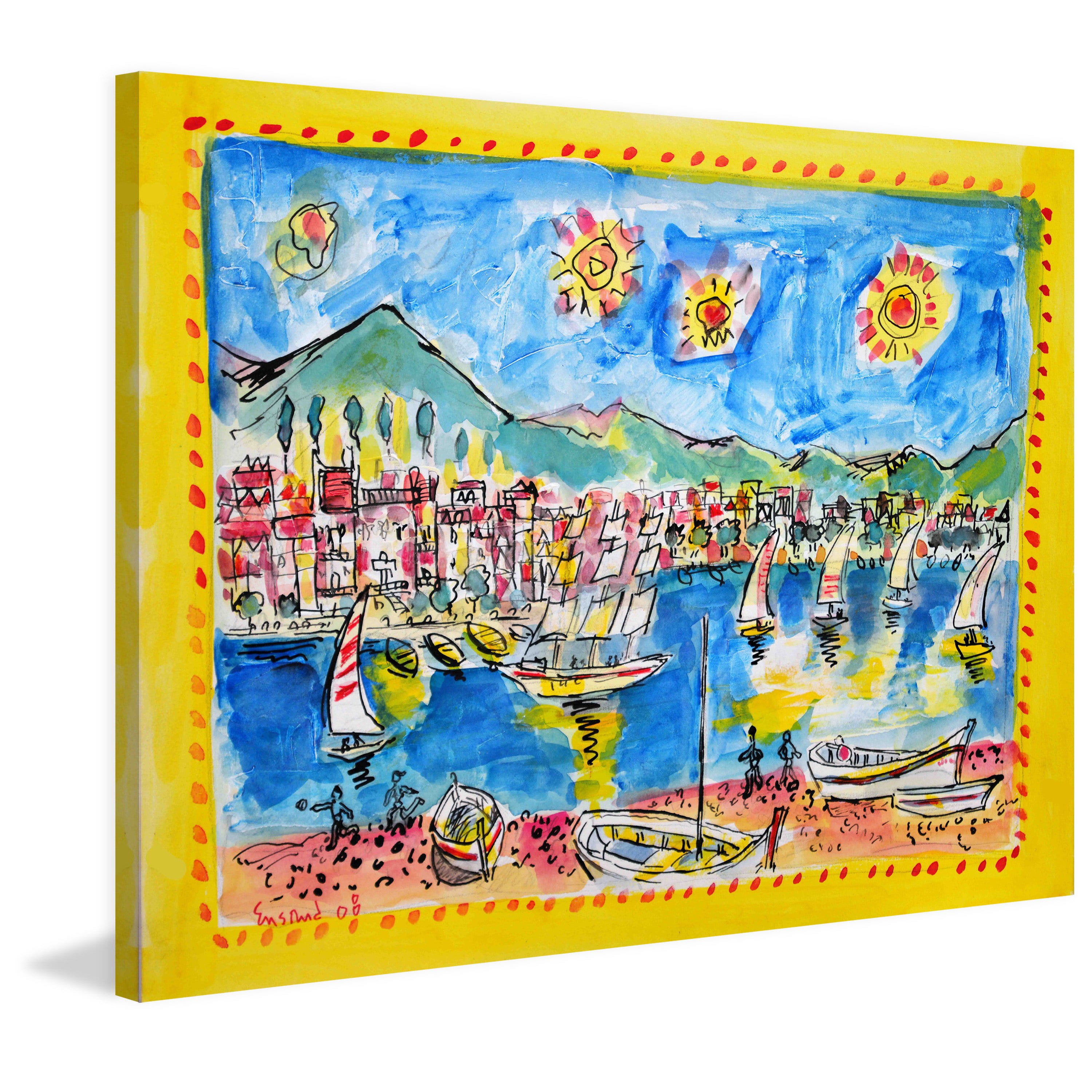 Marmont Hill "Santa Margherita Italy" by Wayne Ensrud Painting Print on Canvas