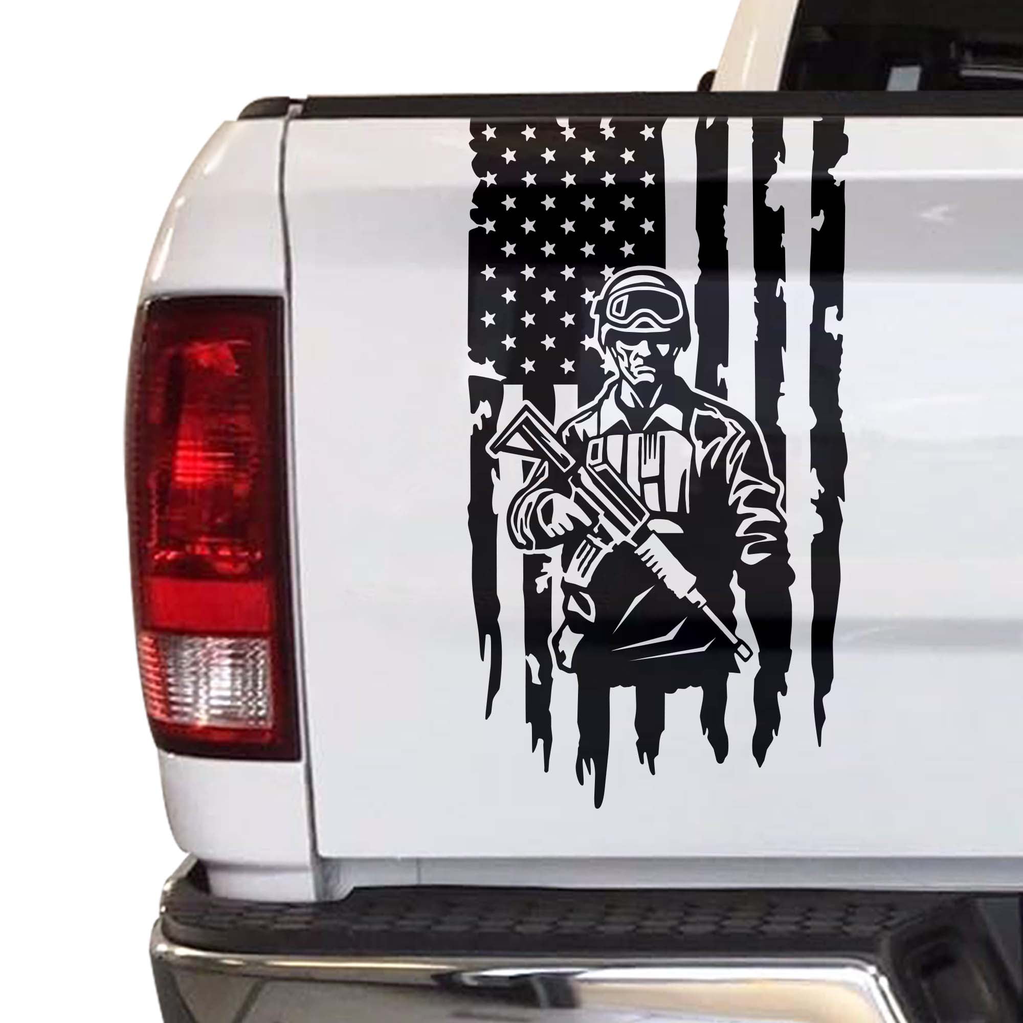 GRITKULTURE Distressed American Flag Vinyl Decal 2 Pack – For Trucks, Cars, Windows, USA Flag Sticker - View #2