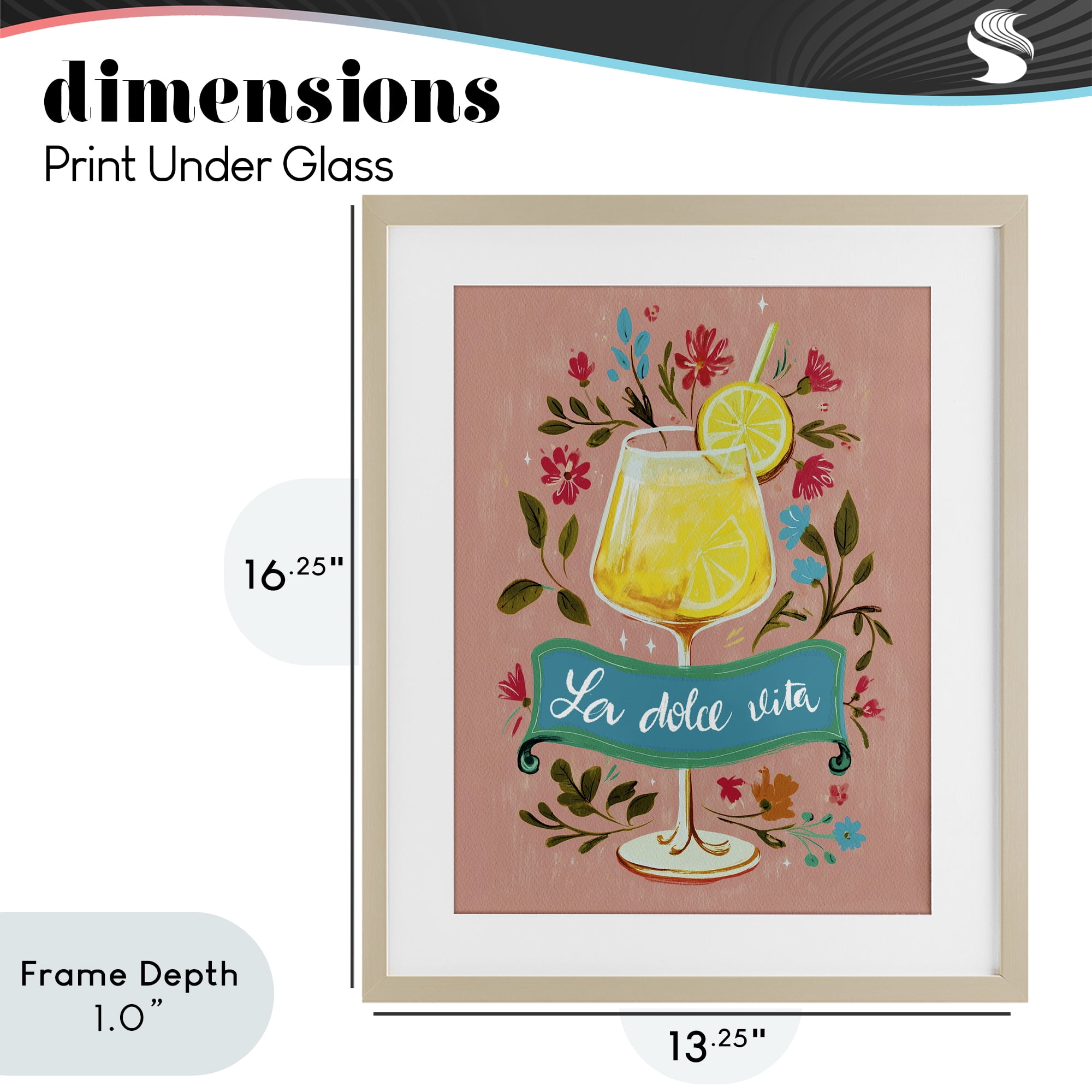 Stupell Industries Lemon Cocktail Sweet Life Birch Framed Print Under Glass, design by Yen