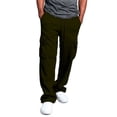 thumbnail image 5 of Cargo Sweatpants for Men Open Bottom Baggy Sweatpants Cozy Straight Leg Sweat Pants with Pockets Hiking Casual Athletic Pants Army Green M, 5 of 5