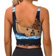 thumbnail image 2 of Yiaed Ocean Scene with Noah's Ark Print Ladies Waistcoat Women Sports Vest Vest Sports Women Sports Top Yoga Vest for women-XX-Large, 2 of 8
