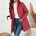 thumbnail image 5 of Enjoytime Quilted Jackets for Women Long Sleeve Zip Up Hooded Puffer Coat Winter Warm Soft Lightweight Stand Collar Long Jacket, 5 of 8