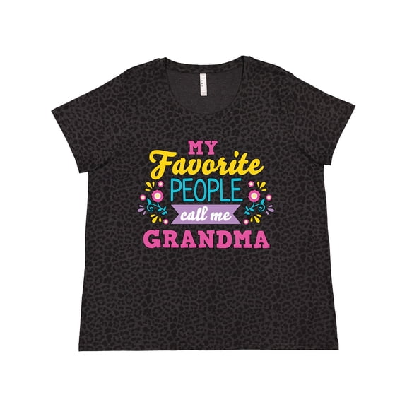 Inktastic My Favorite People Call Me Grandma with Flowers Women's Plus Size T-Shirt