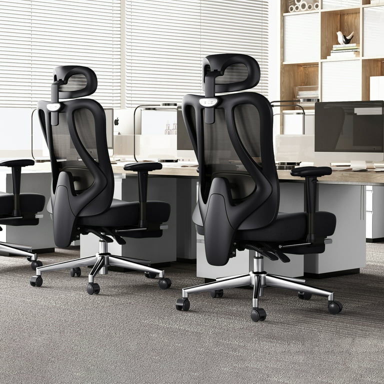 Hbada Ergonomic Office Chair with 2D Adjustable Armrest, Office Chair with 2D Adjustable Lumbar Support, Computer Chair with Tilt Function, Desk Chair