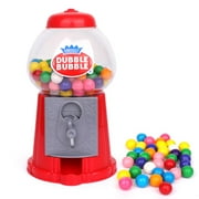 Gumball Machine 8.5” Coin Operated Toy Bank Dubble Bubble Classic Style Includes 45 Gum Balls