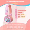 thumbnail image 3 of Auriculares con cable para niños adolescentes, auriculares para niños con limitación de volumen New Bee KH20, 3 of 5