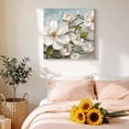 thumbnail image 4 of Canvas Wall Art Magnolia Farmhouse Canvas Art Print White Floral Vintage Pastoral Botanical Pictures Wall Decor for Living Room Bedroom Artwork Decorations Stretched Framed Ready to Hang 8"x8", 4 of 9