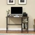thumbnail image 3 of VECELO 43" Computer Desk with 2 Tier Storage Shelf, Study Writing Workstation for Home Office, Brown, 3 of 6