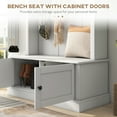 thumbnail image 5 of HOMCOM Hall Tree, Entryway Bench w/ Coat Rack, Shoe Cabinet, White, 5 of 9