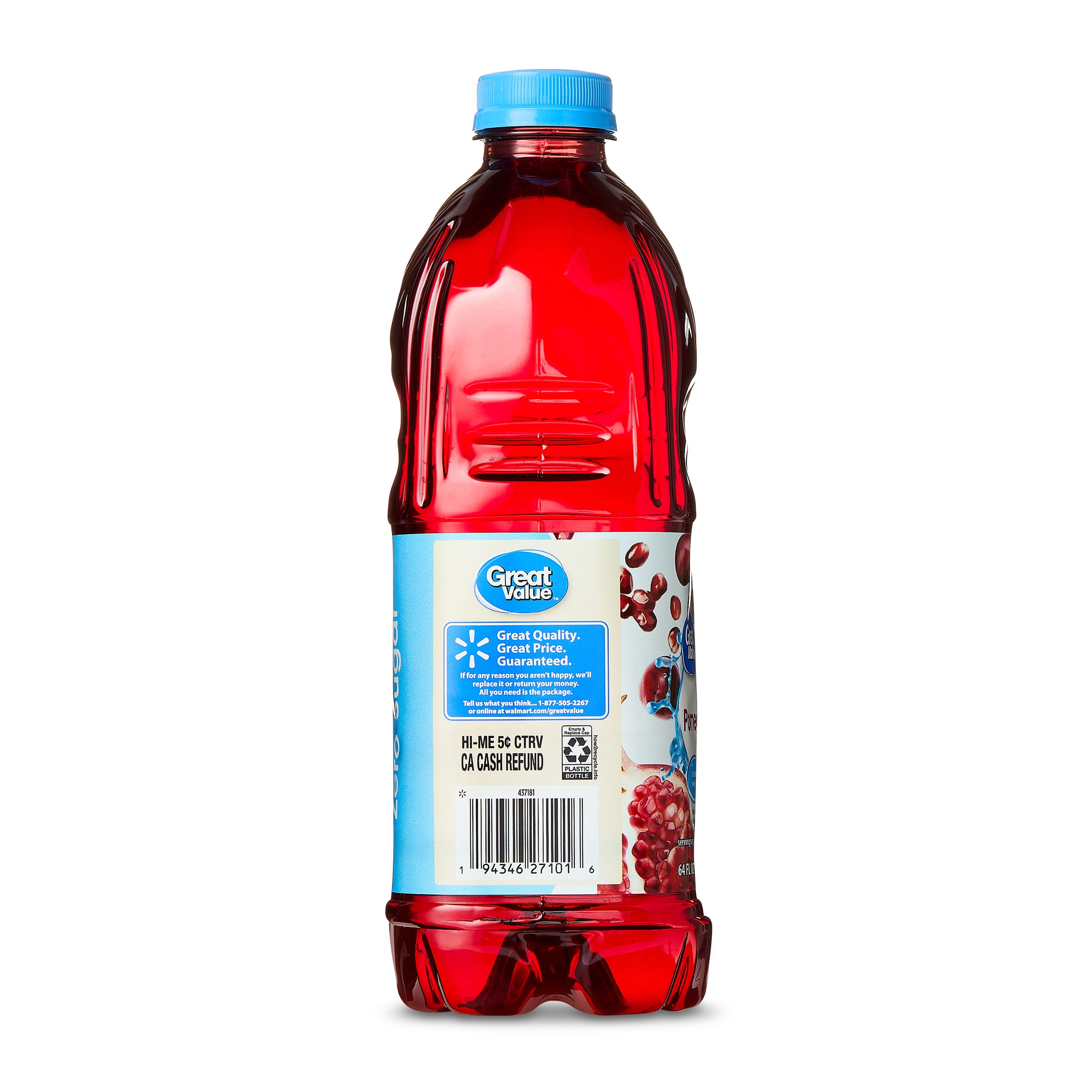Great Value Zero Sugar Cherry Pomegranate Juice, 64 fl oz