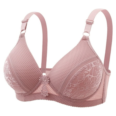 HYSYSB Sports Bras for Women balconette Bras for Women womens Bras No Underwire Full Support compression Bra bras for Strap Up Bras No Underwire Wireless Bras plus Size Sports Bra Pink 42