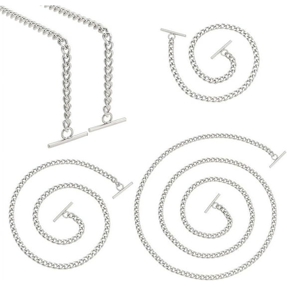 3 Sizes Purse Replacement Chain 16/24/48 Inch Flat Crossbody Chains Shoulder Bag Handbag Chain with Toggle Clasps