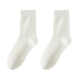 thumbnail image 2 of D-GROEE Solid Color Socks 3 Pairs Women Winter Socks Solid Color Soft Breathable Mid-tube High Elasticity Warm Anti-slip Lady Sports Socks Super Soft Polyester, 2 of 8