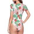 thumbnail image 4 of Naloa Strawberry Women's Short-Sleeved Onesie, One-Piece Swimsuit for Parties, dates, clubs - Small, 4 of 9