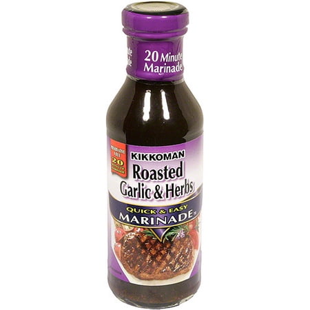 Kikkoman Roasted Garlic & Herbs Marinade  14 oz (Pack of 12)