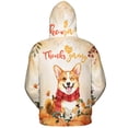 thumbnail image 2 of Happy Thanksgiving Corgi with Turkey Pumpkins Autumn Vibes All Over Print 3D Hoodie Unisex Merch Hoodies Welsh Corgi Dog Lover Gifts Idea - 12018, 2 of 6