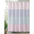 thumbnail image 2 of Fsddascl Colorful Stripe Shower Curtain Set - 72" x 78" Washable Bathtub Curtain with 12 Hooks, Modern Pink Purple Blue Vertical Striped Waterproof Fabric Stall Shower Curtains for Bathroom/Bathtub, 2 of 6