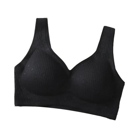 ABATAB Seamless Bra for Women No Underwire Wavy V Neck Soft Bras Support Full Coverage Comfy Wireless Bra