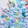 thumbnail image 3 of YOPTOP 200 Pcs Slime Charms Cute Set  Bulk Mixed Resin Flatback Fake Candy Charms Assorted Sweets Slime Beads Making Supplies for DIY Craft Making and Ornament Scrapbooking Blue,Blue, 3 of 4