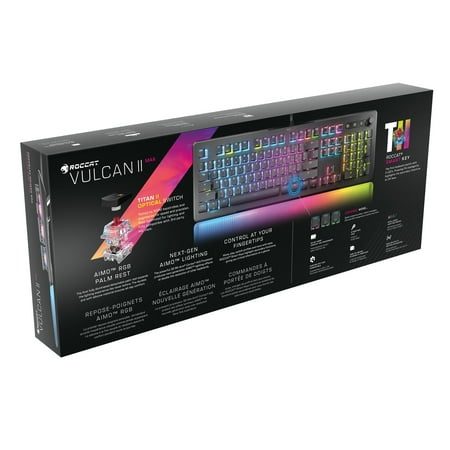 ROCCAT - Vulcan II Max Full-size Wired Keyboard with Optical Titan Switch, RGB Lighting, Aluminum Top Plate and Palm Rest - Black