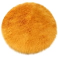 thumbnail image 1 of Round Area Rugs,Orange Fluffy Shaggy Area Rugs for Bedroom , Soft Fuzzy Rugs for Girls Bedroom, Shaggy Carpet for Kids Room, Non Slip Small Bedside Rug, 14 Inch, 1 of 4