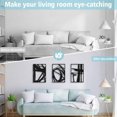 thumbnail image 4 of Abstract Metal Wall Art Decor, 3 Pack Modern Wall Art, Minimalist Line Art Décor, 3D Textured Sculptures for Living Room Bedroom Bathroom (Black 11" x 16"), 4 of 6
