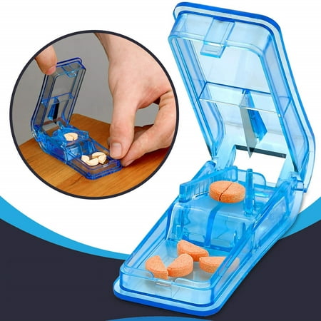 pill cutter v grip pill crusher and cutter for vitamins big small pills and medication transparent pill splitter with pill holder case to