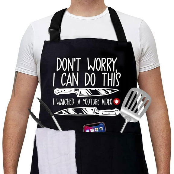 Funny Aprons for Men Grill-Apron for Father''s Day, Christmas, Birthday Gifts for Dad from Daughter, Son, Wife