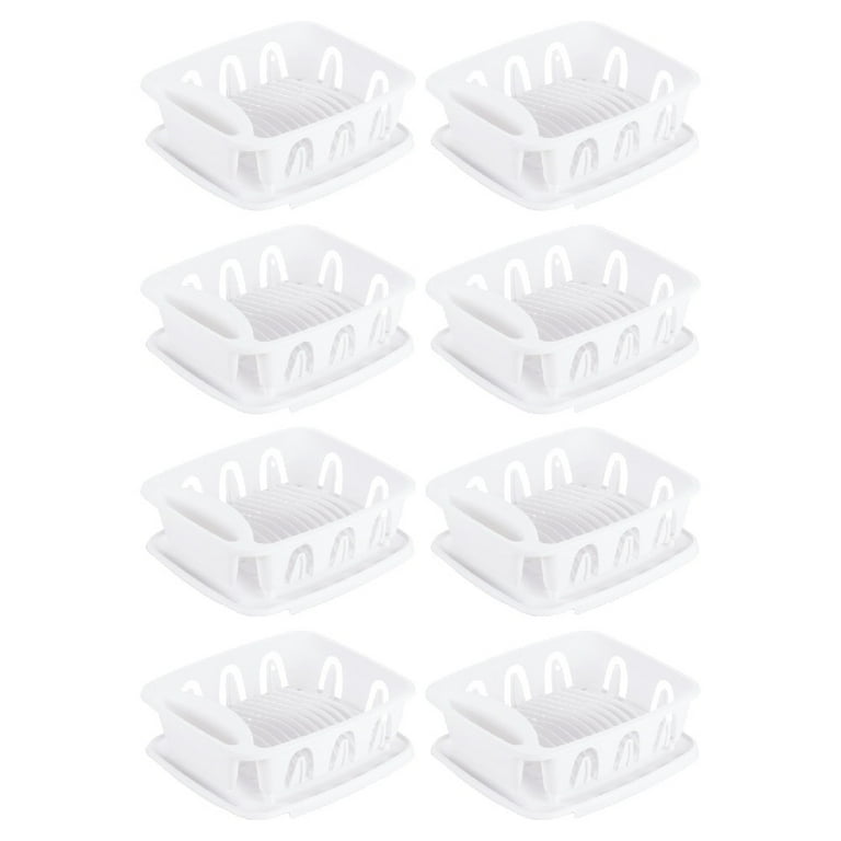 Sterilite Dish Drainer Dry Rack 0621 2 Piece Sink Drainboard Plastic Red,  6-Pack